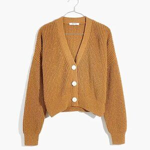 Madewell Greywood Crop Cardigan in Toffee, Size XS